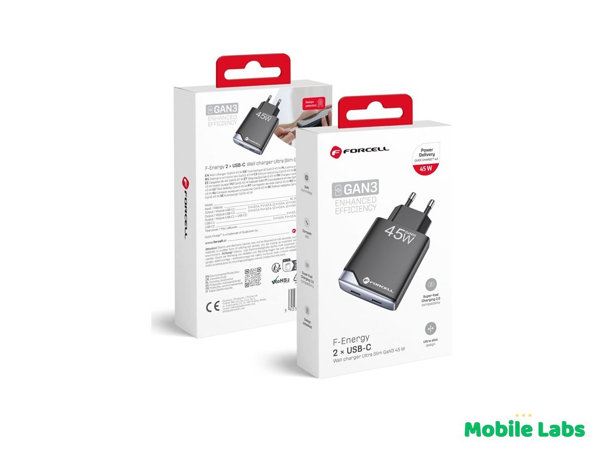 Chargeur Forcell GaN 45W Ultra Slim
